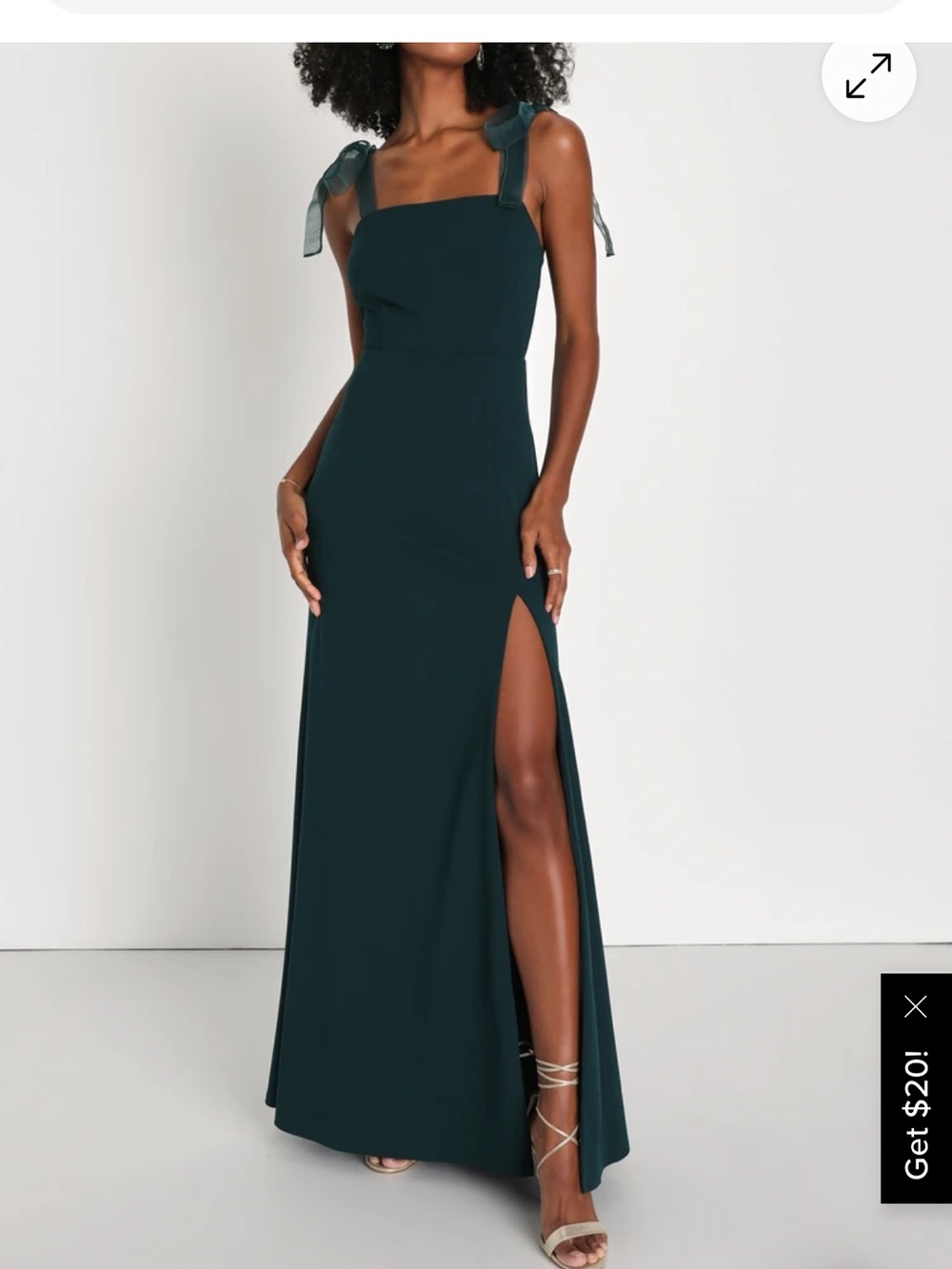 lulus Beloved Elegance Emerald Green Tie-Strap Mermaid Maxi Dress